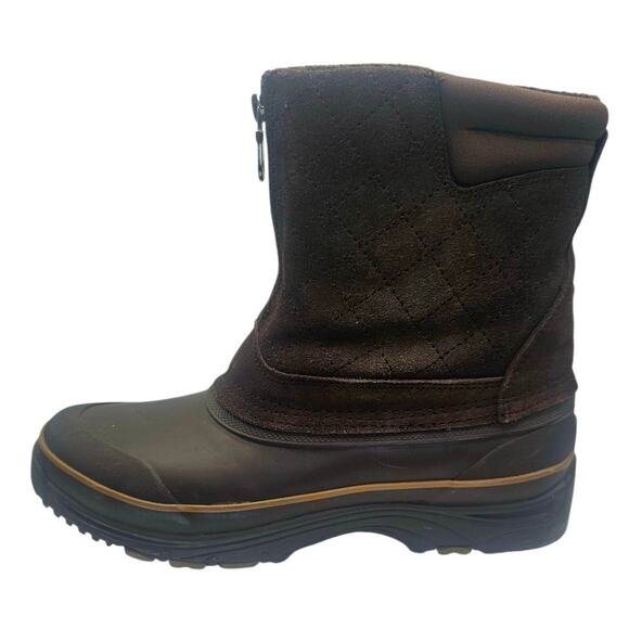 Bass Brown Cordova Quilted Suede & Rubber Outside Waterproof Utility Boots - Picture 1 of 10